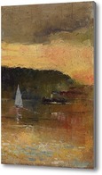 Картина Закат, на пристани Сиднея