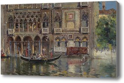Картина Гондола и венецианский дворец 