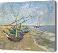 Картина Рыбацкие лодки на берегу