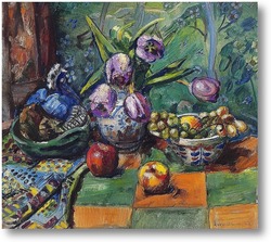Картина Натюрморт с тюльпанами и фруктами (1927)