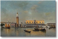 Картина Вид на дворец Дожей с гондолами на переднем плане