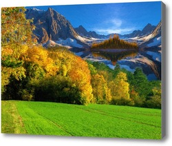 Картина горы осенью