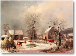 Картина Ферма зимой