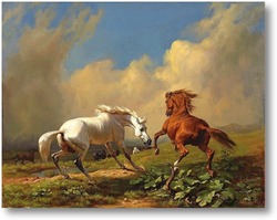 Картина Лошадей перед приближающейся грозой