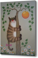 Купить картину Котик на яблоне