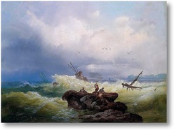 Картина Картина художника 19 века, пейзаж