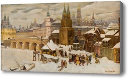 Купить картину Гуляки перед Кремлем, Москва