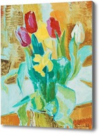 Картина Натюрморт с тюльпанами и нарциссами