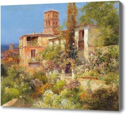 Картина Цветущий садик у дома