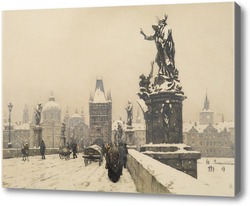 Картина Карлов мост в зимнее время