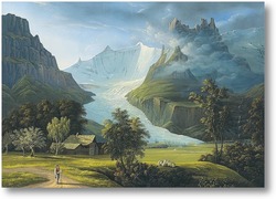 Картина Ледник и горные вершины