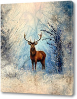 Купить картину Олень в зимнем лесу
