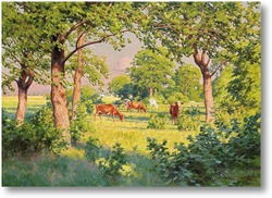 Картина Летний пейзаж с коровами