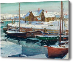 Картина Пристань зимой, 1920