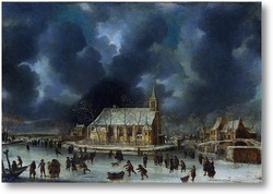 Картина Катание у голландских замков, недалеко от Амстердама