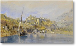 Картина Вид на замок и гавань, Монако