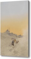 Картина Пустынный городок с мечетью