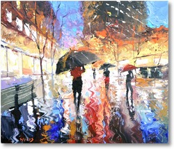 Купить картину Неоновые краски дождя