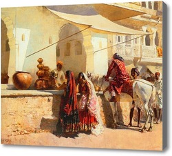 Картина Уличный Рынок, Индия.Уикс Эдвин Лорд