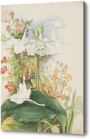 Картина Лилии и розы у крыльца. 