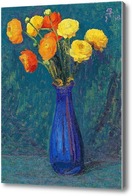 Купить картину Анемоны в синей вазе