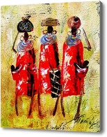 Картина Африканцы в красном.