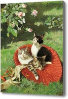 Картина Три кота в шляпе