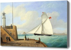 Картина Старый маяк,вход в гавань