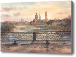 Картина Старая Тула. Вид на кремль и Казанскую церковь