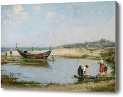 Картина Женщины в бухте недалеко от пляжа