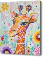 Картина Жираф в цветах