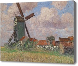 Картина Мельница и деревня в Бельгии