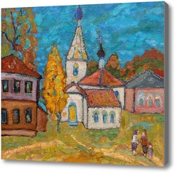 Картина Пейзаж с церковью