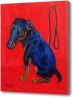 Картина синяя собака