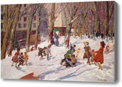Картина Зима в парке 