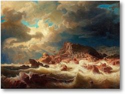 Картина Крушение корабля в бурном море