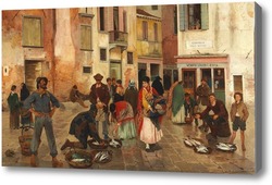 Картина Рыбный рынок в Венеции