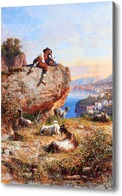 Картина Соррентийский пейзаж и пастух, 1893
