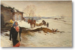 Картина Русская деревенская сцена 