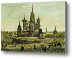 Картина Старая Москва, собор Василия Блаженного