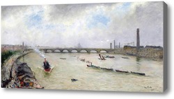 Купить картину Напряженный день на Темзе, перед мостом Ватерлоо, 1901