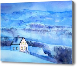 Картина Дом в синих горах