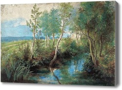 Картина Пейзаж с ручьем