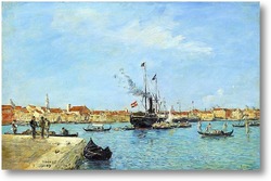 Купить картину Венеция.Гранд канал,паром и гондолы