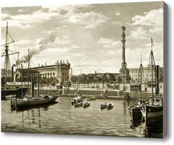 Картина Старая Барселона. Порт