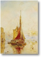 Картина Рыбацкая лодка в море