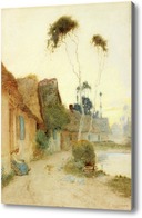 Картина Горничная сидящая перед прудом