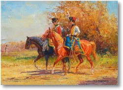 Купить картину Солдаты верхом на лошадях