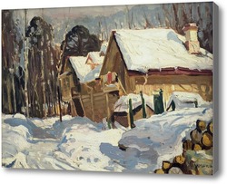 Картина Зимний пейзаж с домами