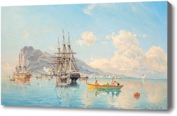 Картина Шведский фрегат идет к Гибралтару.